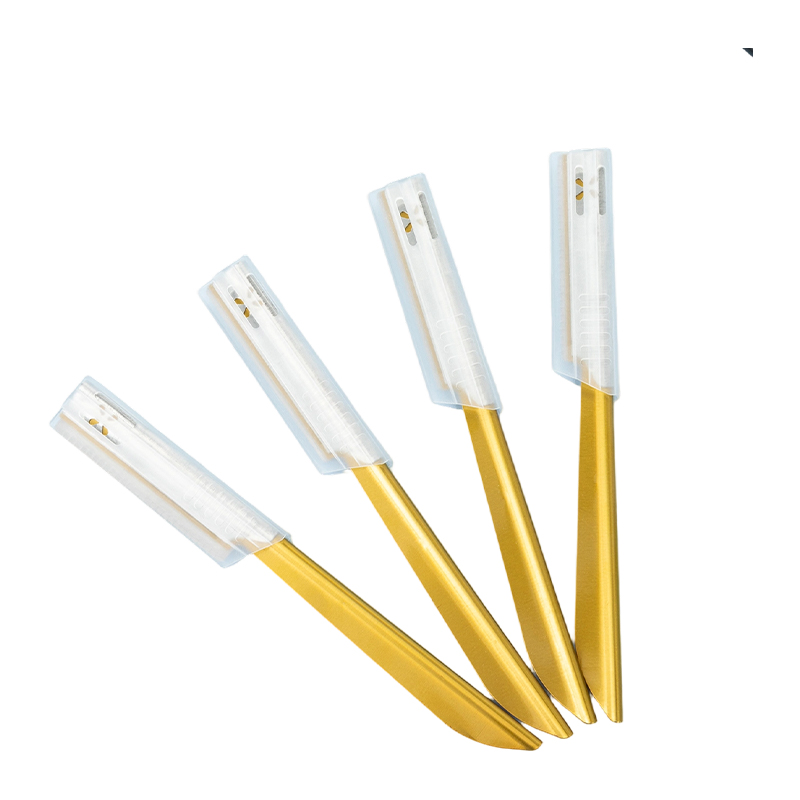 Navalha aparadora de sobrancelhas e rosto com cabo antiderrapante