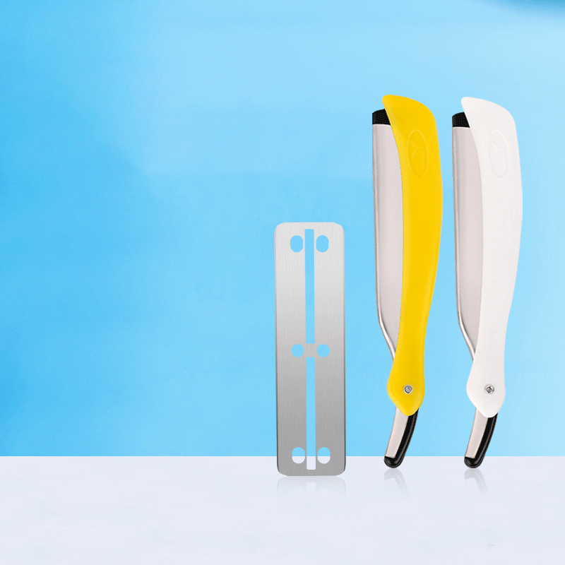 Sobrancelhas de barba dobráveis ​​portáteis aparando navalha reta de 77 lâminas