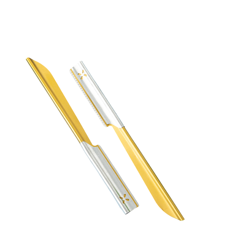 Navalha aparadora de sobrancelhas e rosto com cabo antiderrapante