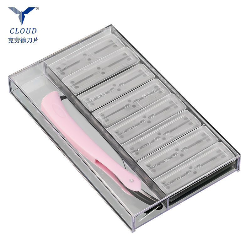 Conjunto de navalha reta para barbeador úmido e seco