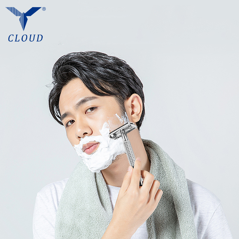 Navalha manual em forma de T aberta com borda dupla de aço inoxidável 74