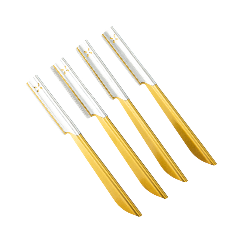 Navalha aparadora de sobrancelhas e rosto com cabo antiderrapante