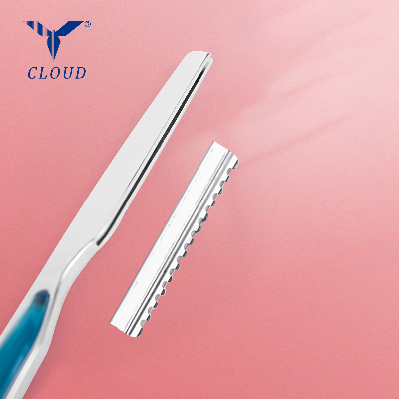 Navalha de corte de cabelo Navalha reta de aço inoxidável (cabo de plástico)