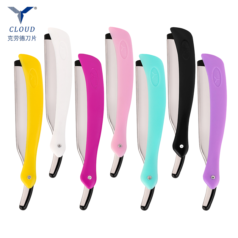 Sobrancelhas de barba dobráveis ​​portáteis aparando navalha reta de 77 lâminas