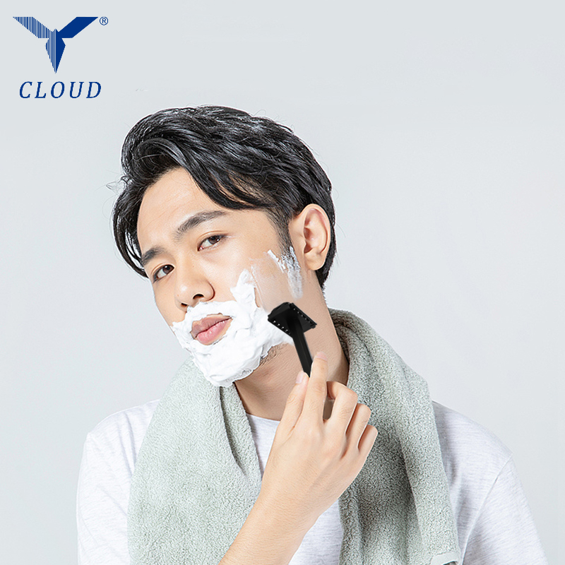 Navalha portátil de viagem em forma de T de plástico com 74 lâminas