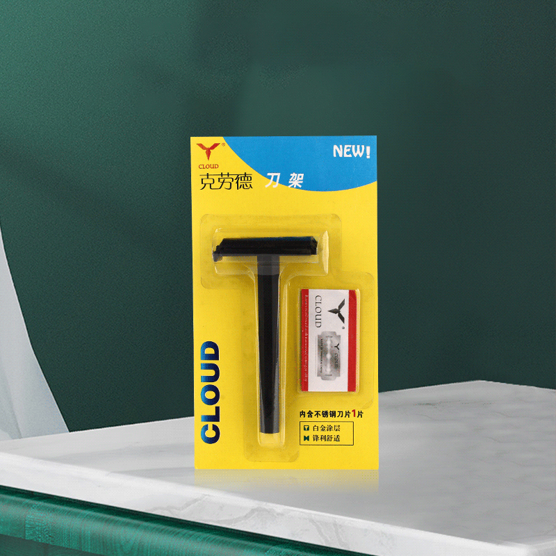 Navalha portátil de viagem em forma de T de plástico com 74 lâminas