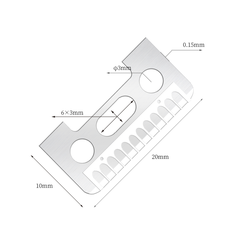 Lâminas de barbear para sobrancelhas de aço inoxidável de ponta única