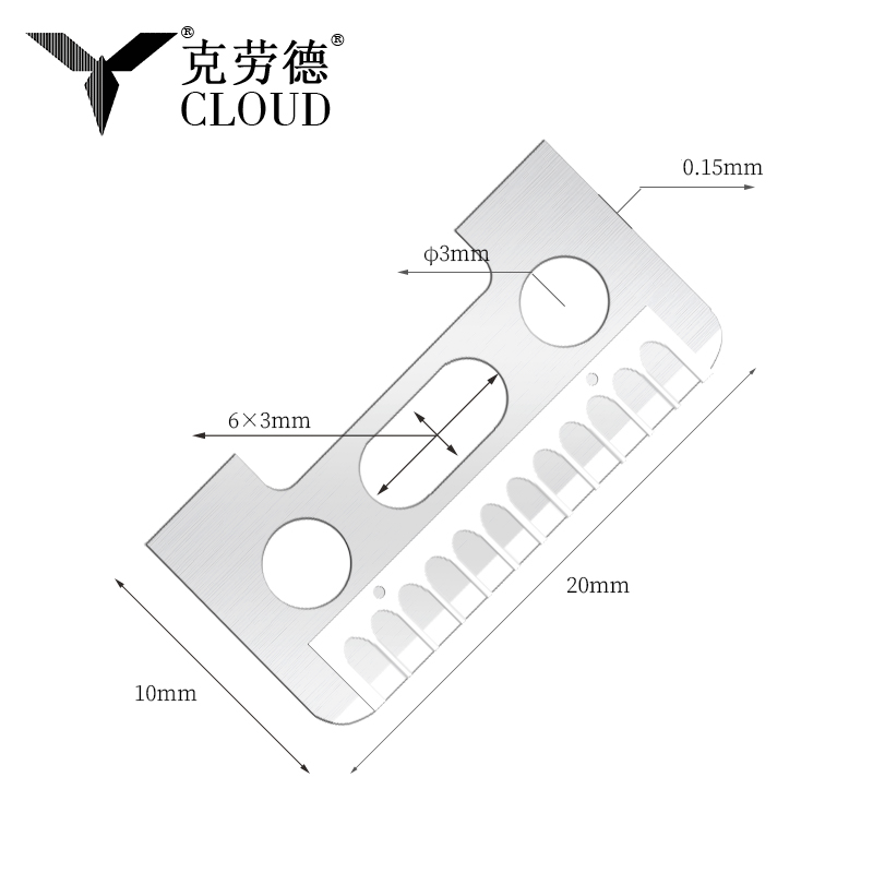 Lâminas de barbear para sobrancelhas de aço inoxidável de ponta única