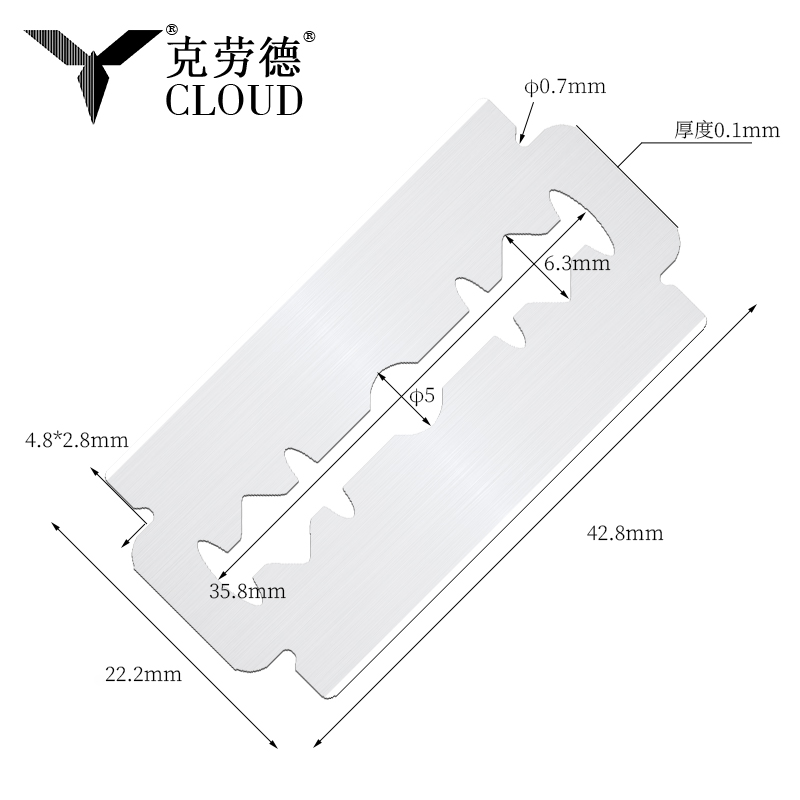 Lâminas de barbear de borda dupla Super Steel 74 lâminas